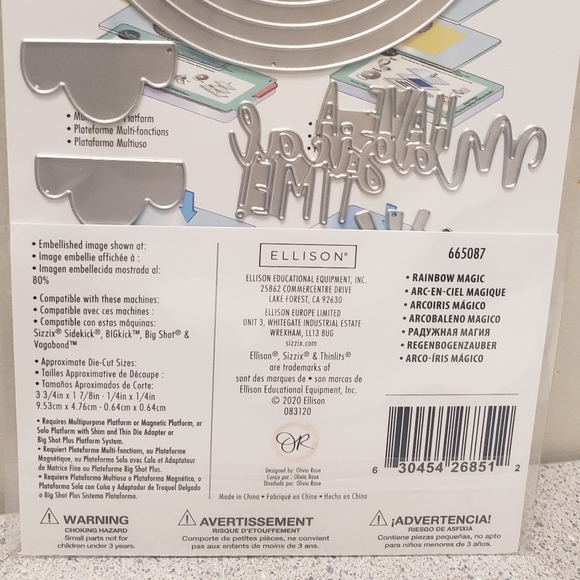 Sizzix Thinlits 8 cutting dies Rainbow Magic - Picture 4 of 4